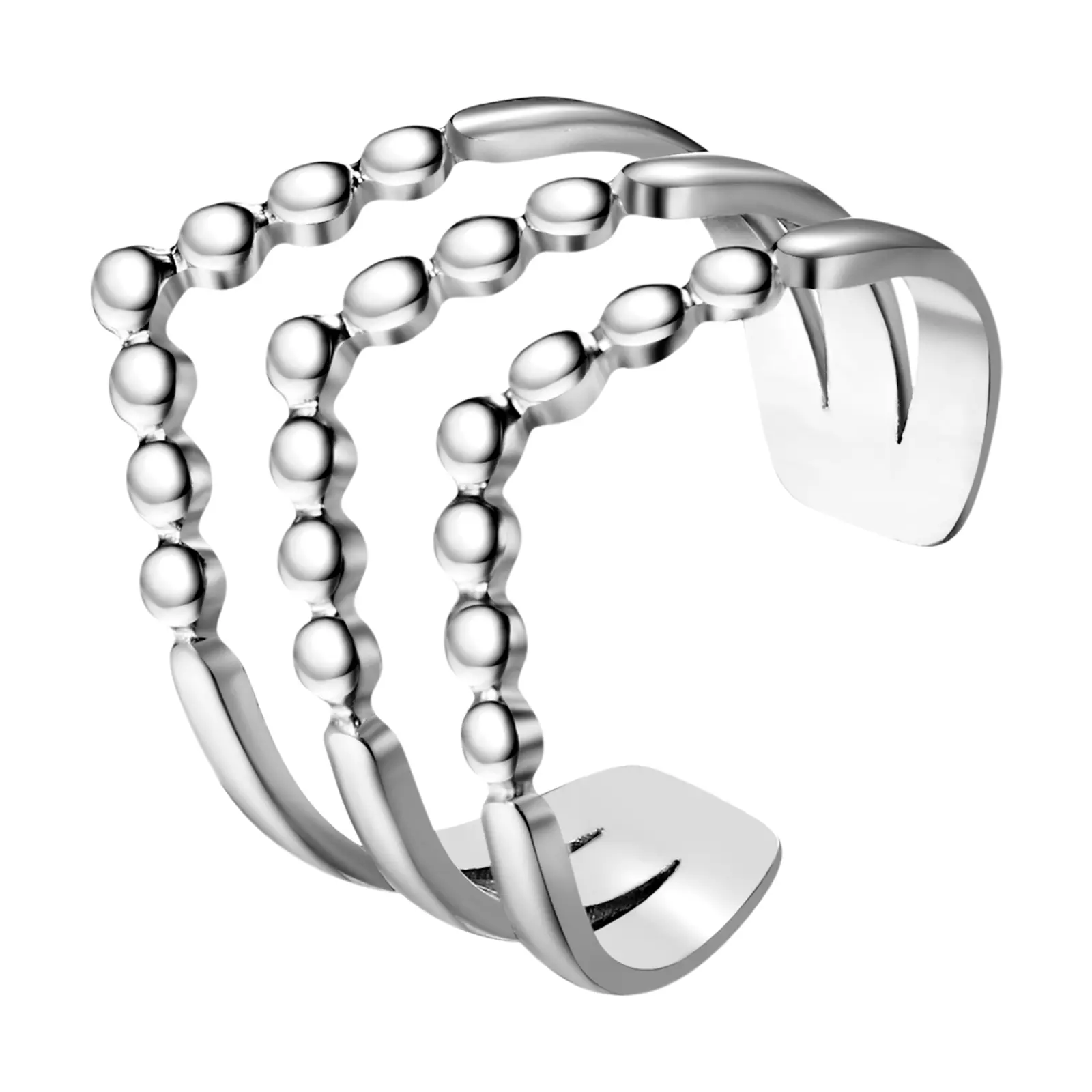 OIDEA Women's V-Shape Open Stainless Steel Jewelry Ring, Dainty Stackable Expanding Adjustable Ring, Minimalist Silver Birthday Anniversary Gift, Expanding Rings