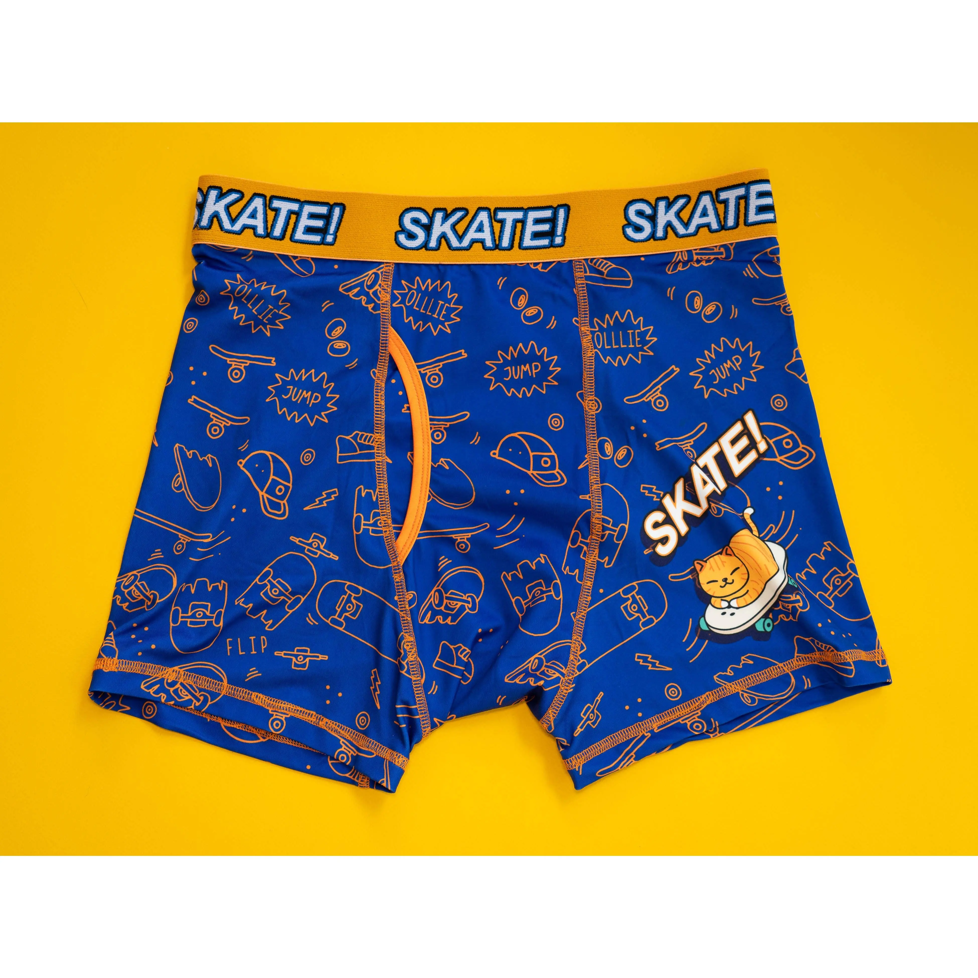 Skate! Boxer Briefs - Super Cool Woven Waistband, Cute Pattern