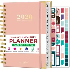 2026 Premium Life Organizer – 8.4" x 5.7" Spiral Hardcover Planner (Jan-Dec 2026) | Time Management Notebook with Monthly Tabs, Stickers, To-Do Lists & Notes Pages | Ideal Holiday Gift
