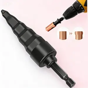 5-in-1 Swaging Drill Set for Copper Tubing, HVAC and Air Conditioner Pipe Expansion Tool Kit with 1/4, 3/8, 1/2, 5/8, 3/4 Inch Bits, Reusable Tube Expander and Flaring Tool for Repair