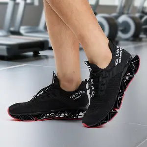 Men's Ultra-Lightweight Running Shoes - Stylish breathable knit sneakers with slip-resistant soles and shock absorption for gym and everyday outdoor use Lace-Up Running Sneakers basketball shoe