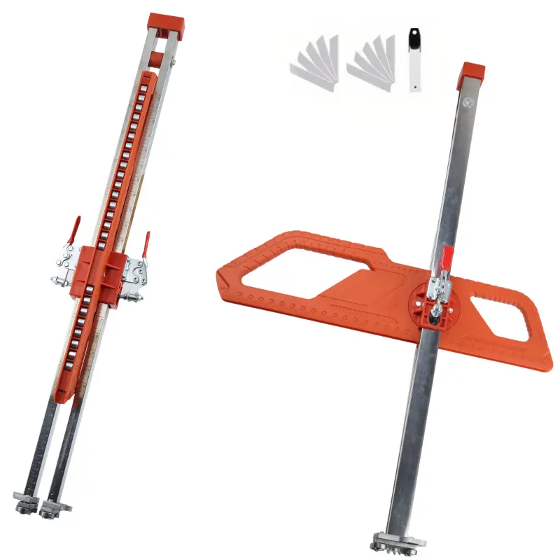 Heavy Duty High Precision Drywall Cutting Tool, Aluminum Alloy Professional T-Square Cutter, 1.5-60cm/0.6-23.6in Adjustable Cut, 13mm Max Cutting Depth, with Replacement Blades