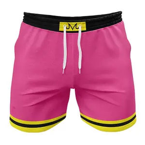 Buu Pink DBZ Gym Shorts, Anime Shorts, Gym Shorts, Quick Dry Workout Running Shorts Casual for Men, Gift for fan