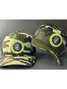 Camouflage Snapback Trucker Hat with Statement Patch Adjustable Mesh Cap Lightweight Breathable Streetwear Outdoor Essential