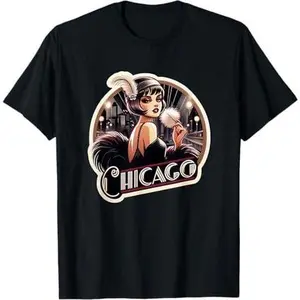 Chicago Jazz Art Deco 1920s Musical Theatre Vintage Flapper T-Shirt