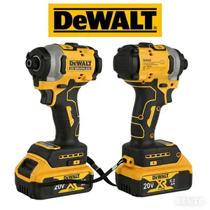 DEWALT 20V DCF850 205N.M Brushless Impact Driver Cordless 1/4" Hex Screwdriver Tool | 140Nm Torque 0-3000RPM 0-2600IPM | Compact Power Driver for Construction Woodworking Home Repair Automotive Maintenance | Precision Drive LED Work Light  set