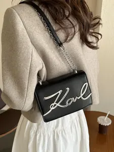New Simple Universal Crossbody Bag, Women's Fashion Chain Shoulder Bag, Letter Shoulder Bag, Multi-Functional Retro Crossbody Bag, All Seasons, Crossbody Handbag, Crossbody Purse, Adjustable Strap Purse