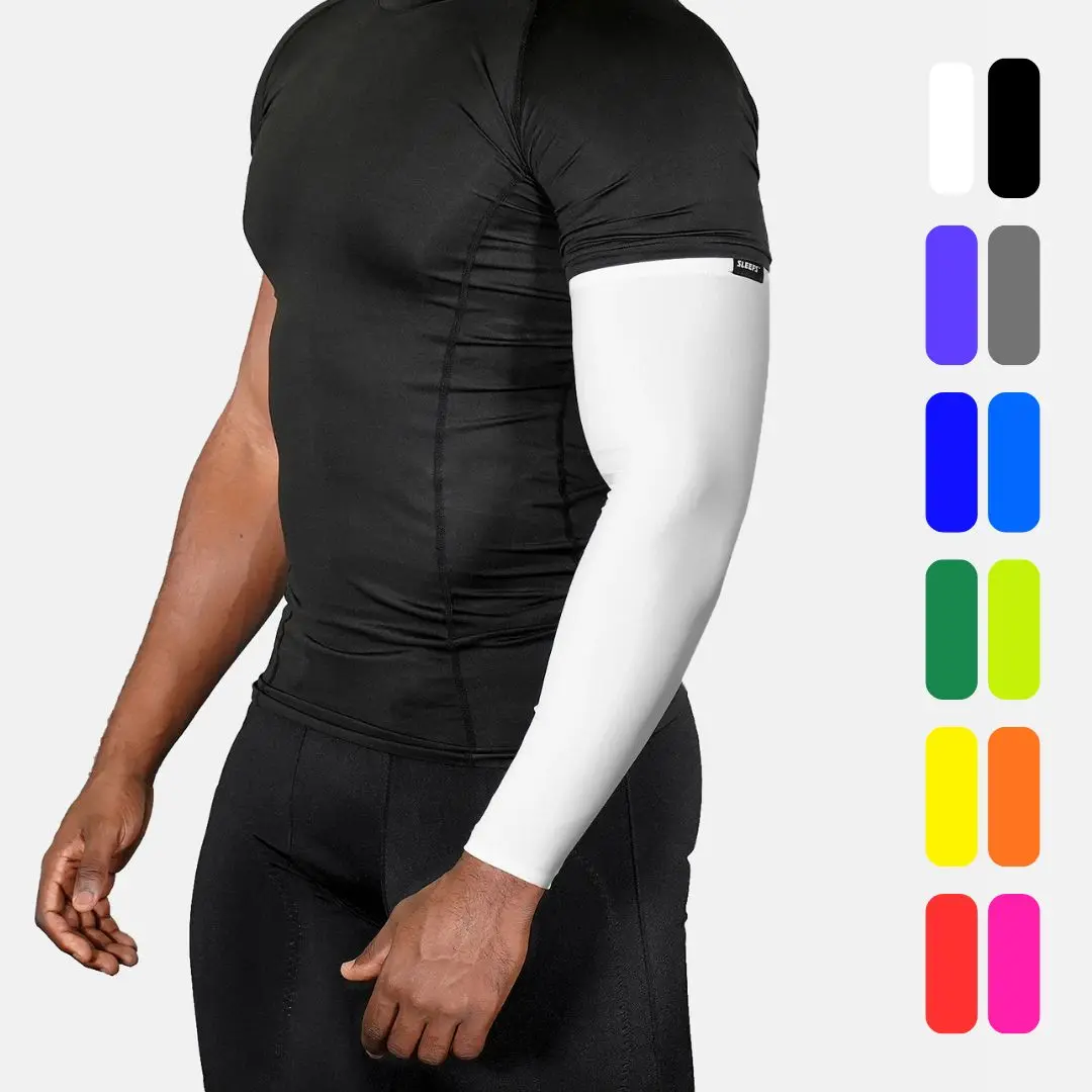 SLEEFS Basic Sports Arm Sleeve Compression - Multiple Colors - Comfort for Adult Youth Nylon Spandex Material UVA UVB Protection Machine Washable Versatile for All Sports