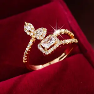 Rhinestone Adjustable Women Watch Bracelet Wristwatch Ring Pendant|Copy Heart Copy Diamond Bracelet|Mother Day Gift Ideas|Couple Engagement Ring|Women Men Accessories Gift|Fashion Versatile Accessories|Universal Jewelry Decoration
