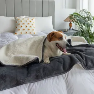 Waterproof Throw Blanket for Bed Couch Reversible Absorbent Spills Stain Leak Proof Dog Liquid Pee Proof Bed Furniture Protector