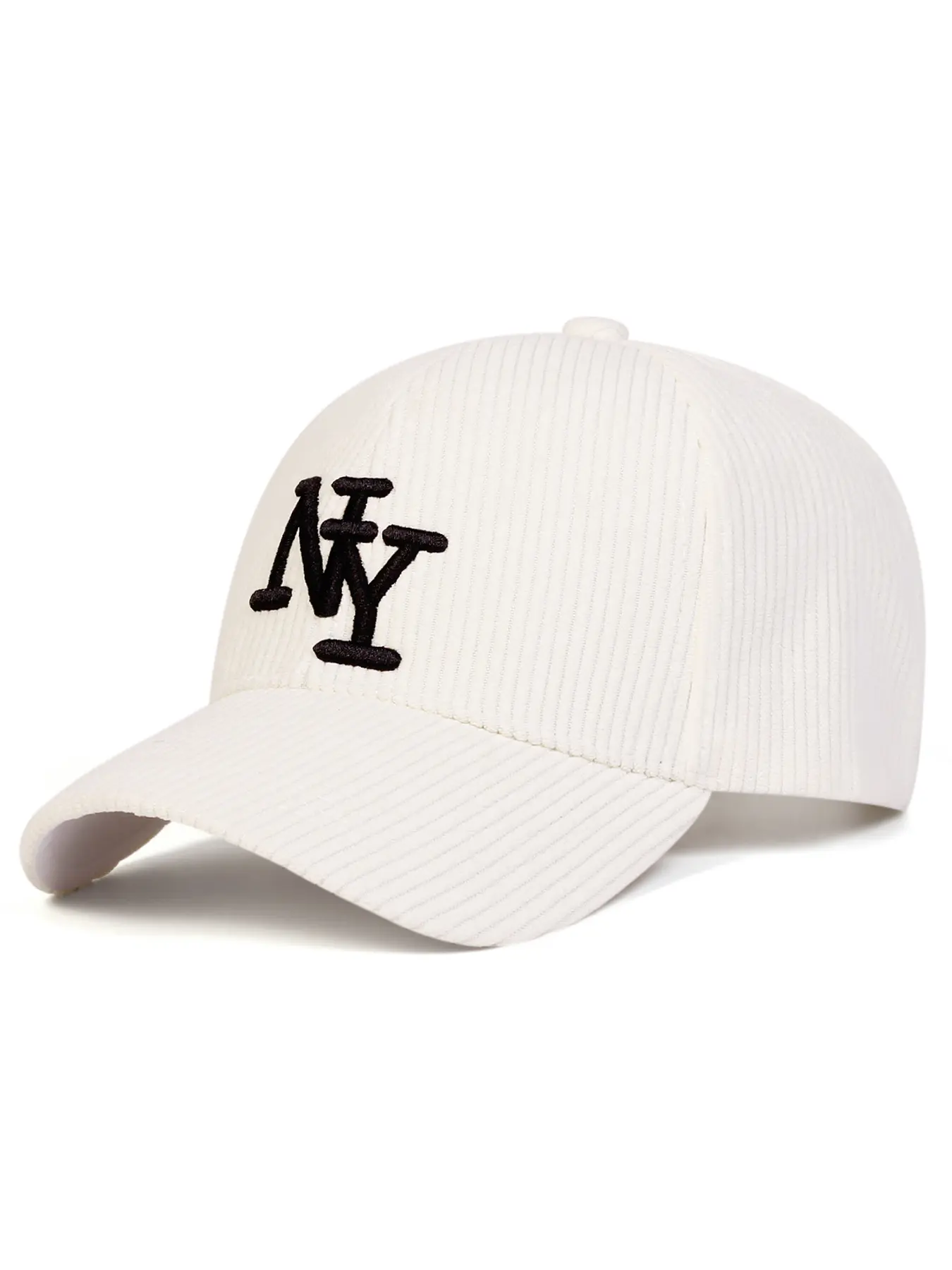 Unisex Corduroy Ny Baseball Cap, Adjustable Outdoor Sun Protection Hat, Casual Woven Fabric for Spring & Fall Travel, Adjustable Snapback Cap, High Quality Hat, Adjustable Casual Hats