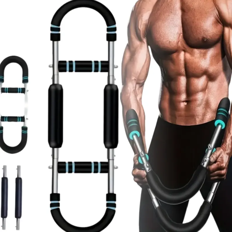 Adjustable Power Twister Arm Exerciser, U-Shaped Portable Chest Shoulder Trainer for Men, 30-120 lbs Resistance for Home Gym Strength Training