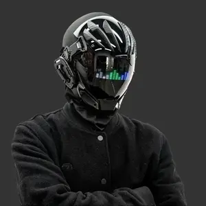 Futuristic Sci-Fi Mecha Helmet, Full-Face Reflective Mask for Halloween/Concert/Streetwear