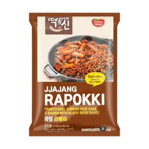 DONGWON Jjajang Rapokki , Tradition Tteokbokki Korean Rice Cake & Ramen With Black Bean Sauce,11.53oz