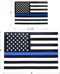 Transparent Thin Blue Line Flag Decal