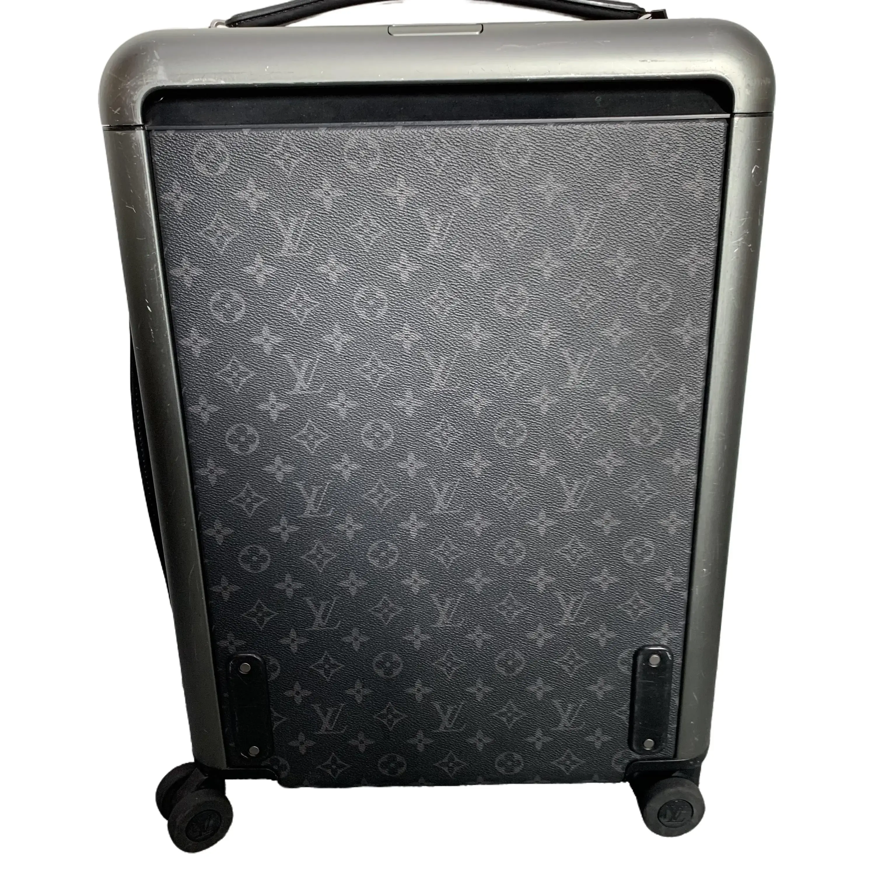 Pre-owned Louis Vuitton Horizon Black Monogram Eclipse Rolling Carry On Luggage with Metal Frame & Spinner Wheels TKB00000066