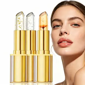 Moisturizing Color-Changing Lipstick Balm – pH Temperature Reactive Tint, Gold Crystal Glow Finish, Smooth Hydration for Soft Shiny Everyday Lips.