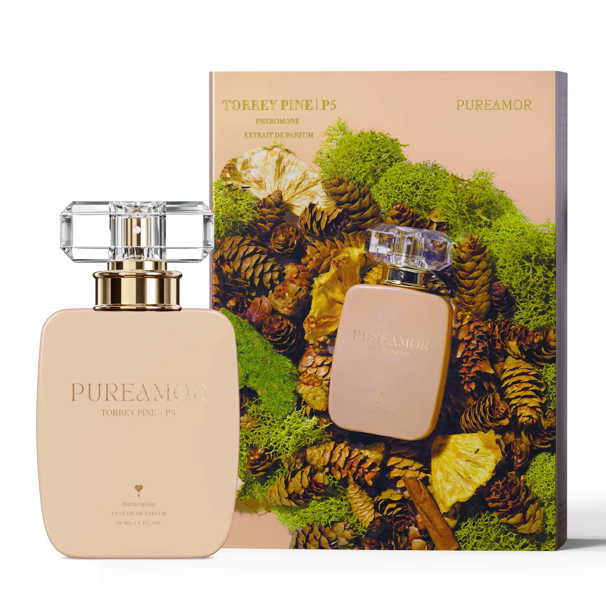 Pureamor Torrey Pine P5 Pheromone Natural Spray Perfume for Women, 30ml/1oz Extrait de Parfum(Bergamot, Jasmine, Musk, Vanilla), Earthy Clean Girl Aesthetic, Natural Woody & Fresh Outdoors