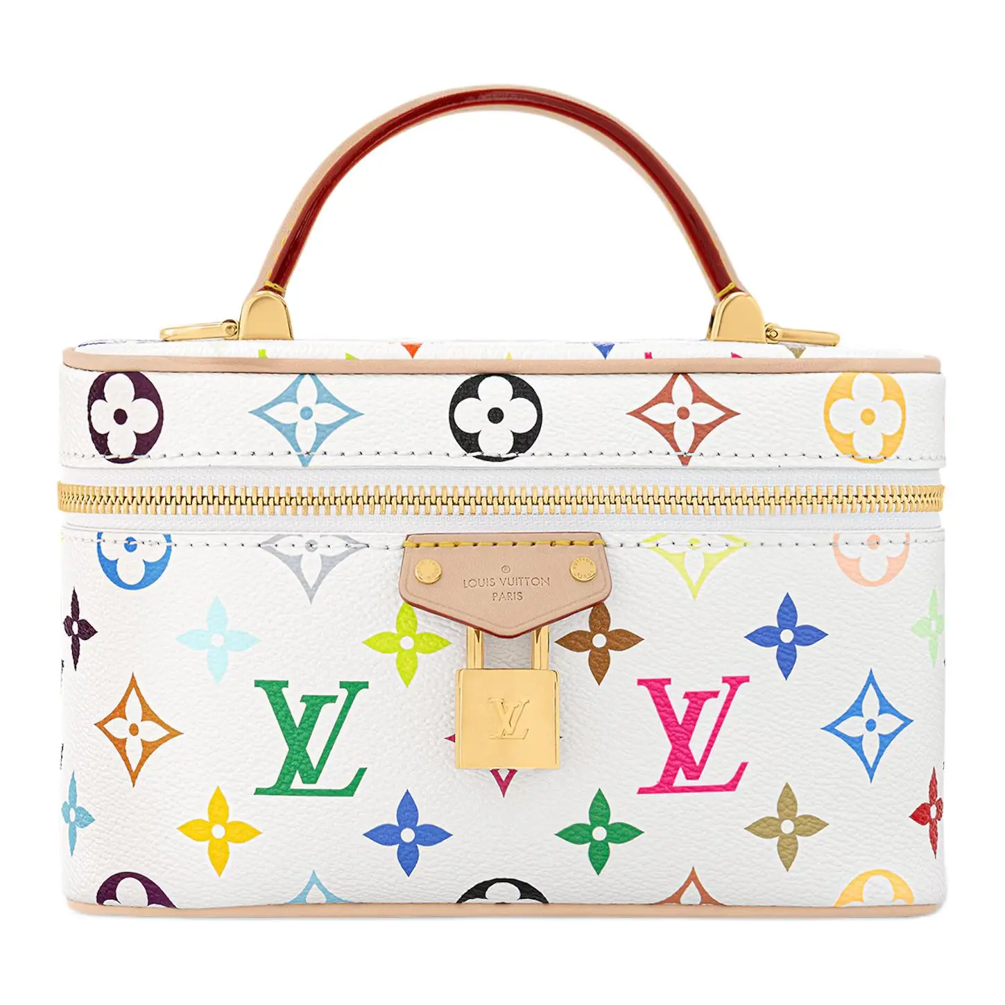 LOUIS VUITTON x Takashi Murakami Compact Vanity Chain Pouch - Women's Coated Canvas Durable Pouch with Brand Print, Multicolor Design, Vintage Chic Daily Use Purse