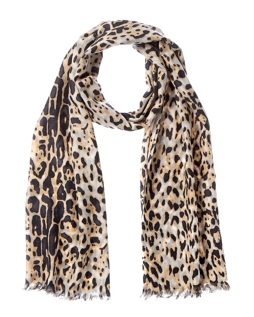 sofiacashmere Leopard Print Lightweight Cashmere Scarf