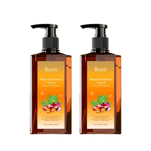 Summervibes 【Buy 1 Get 1 Free】Buiiti Batana Rosemary Onion Three - in - One Anti-Hair Fall HairLoss Treatment Shampoo,Oil Control Antidandruff Haircare,Help HairGrowth For all hair types, natural Haircare