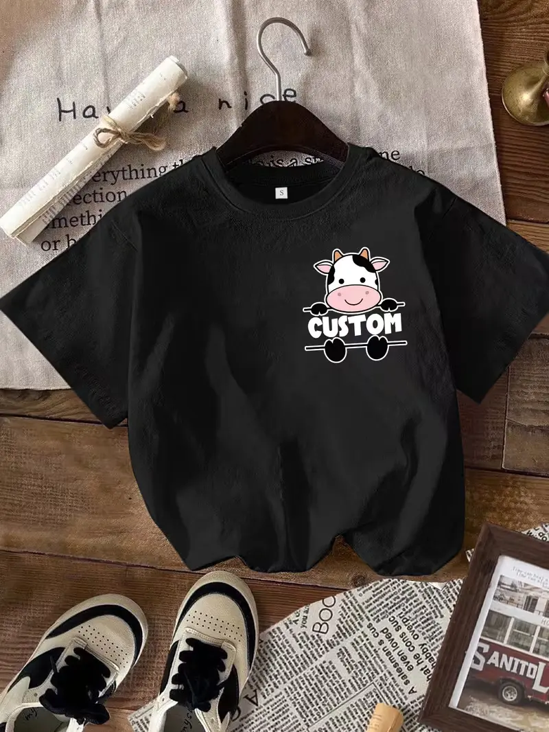 Cute Milk-Themed Custom T-Shirts, Personalized Gifts Featuring Cow Pocket Designs, Ideal for Her, Including Custom Text Sweatshirts And Women'S Shirts with Adorable Animal Prints