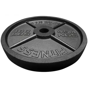 French Fitness Cast Iron Olympic Weight Plate V1 100 lbs (New)
