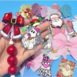 30pcs Random Cartoon Christmas Acrylic Flatbacks for DIY Craft