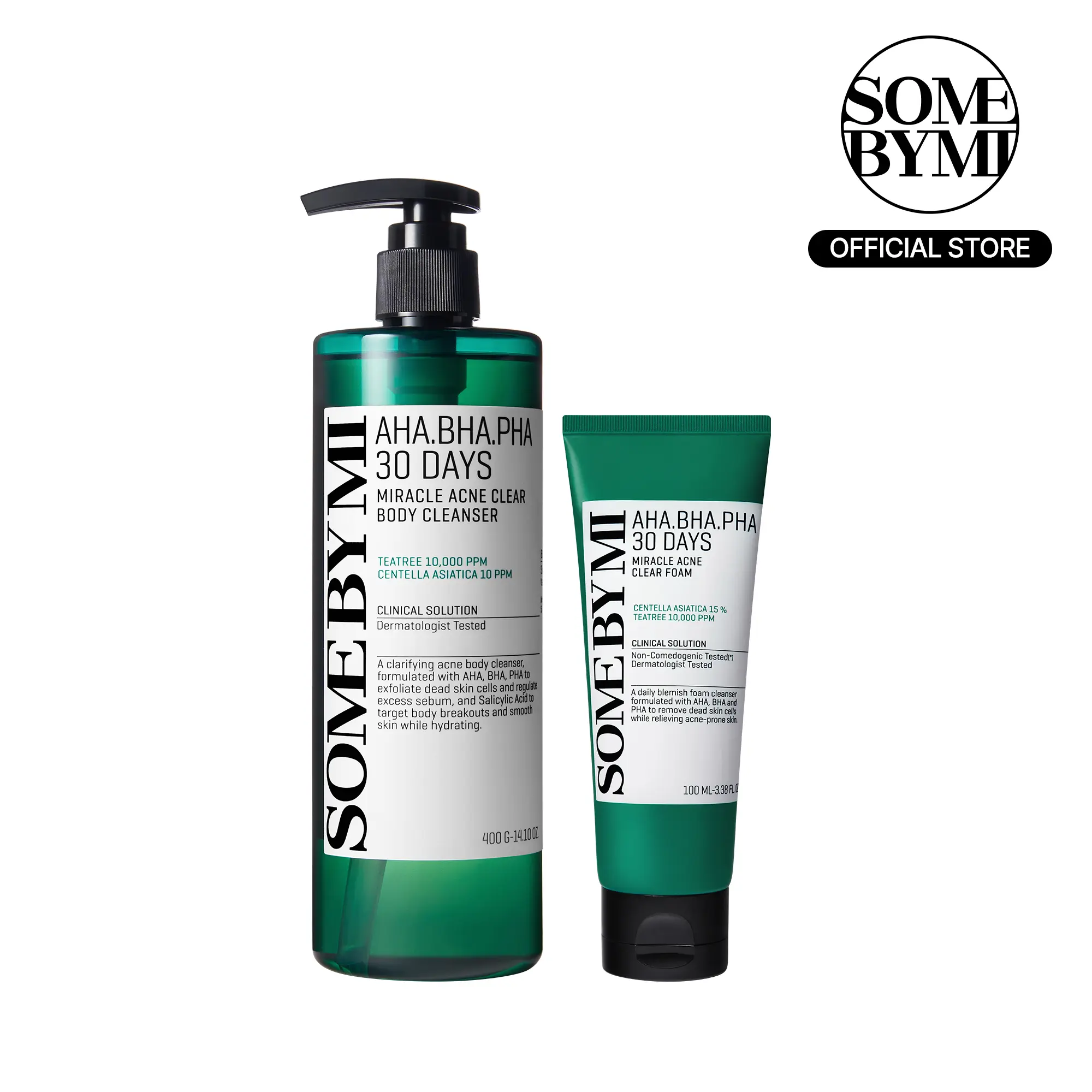 Miracle Face To Body Acne Solution Set - Korean Skincare - Salicylic Acid Foam & Wash Routine For Acne Treatment, Blemish, Pore Care & Clear Skin
