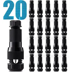 Low Voltage Fastlock Wire Connectors for Landscape Lighting Path Lights 12-14 Gauge Cable Connector Work with Malibu Paradise Moonrays and Other Outdoor lighting brands (20 Pack)