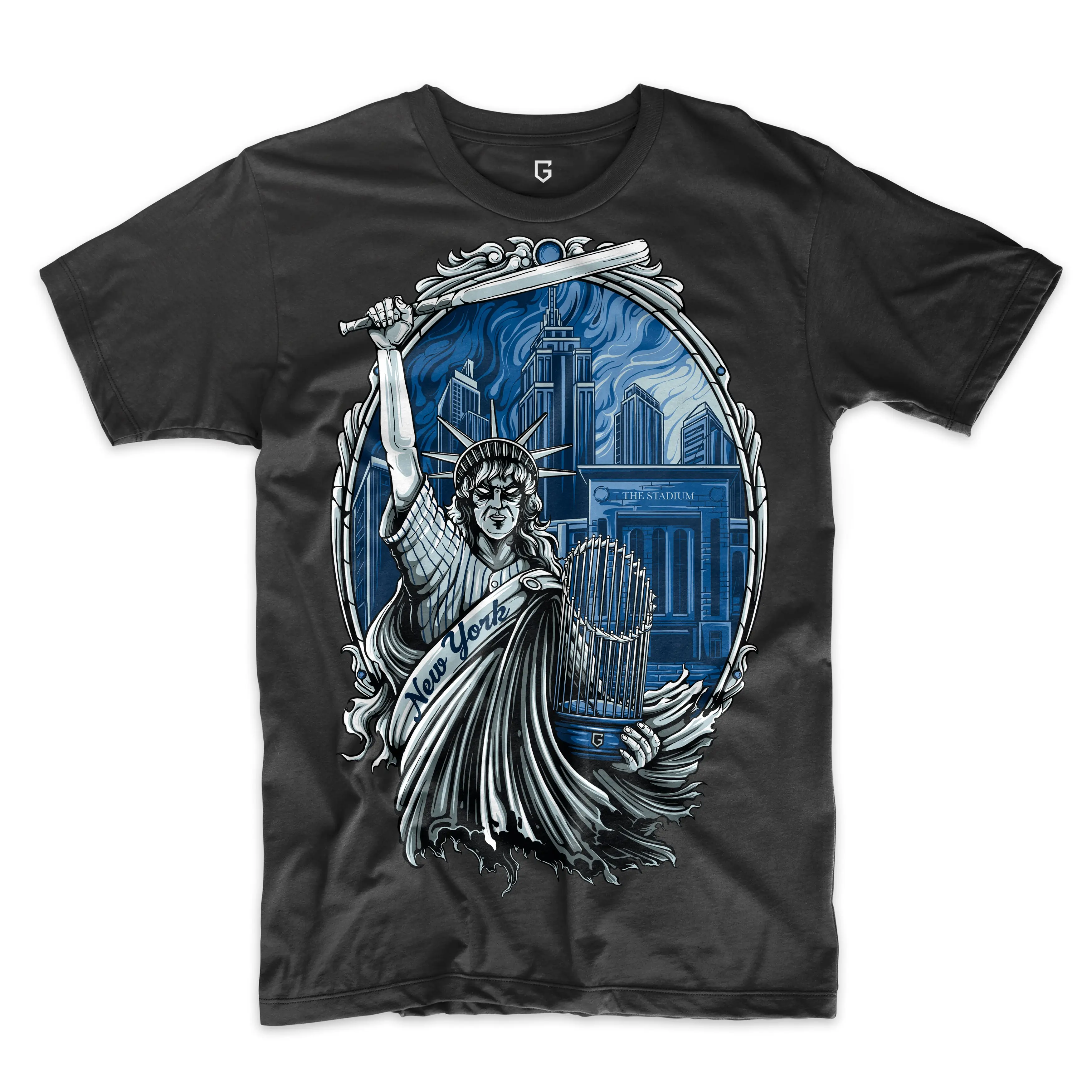 New York Yankees Baseball Statue of Liberty Men's Graphic T-Shirt