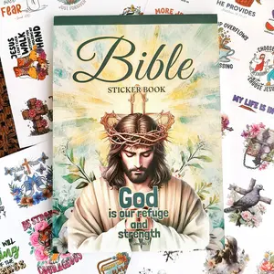 Random Cover Bible Sticker Book, 28 Pages, Inspirational God Series Stickers, Suitable for Water Bottle Journals, Albums, Notebooks, Laptops