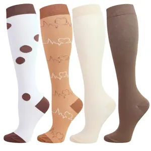 STANDWAY 3/4 Pairs Compression Socks for Women & Men, Circulation & Support for Nurses, Travel, Running, All-Day Standing