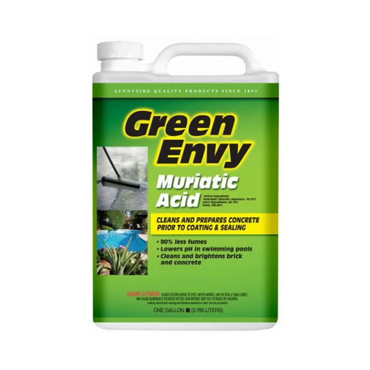 212 MAIN Muriatic Acid (Model 115159) - 1 Gal Low Fumes Eco-Friendly Consumer-Grade Home Supply, Cleans & Prepares Concrete, Cleans & Brightens Brick, Lowers pH in Swimming Pools, Cleans And Brightens Brick And Concrete