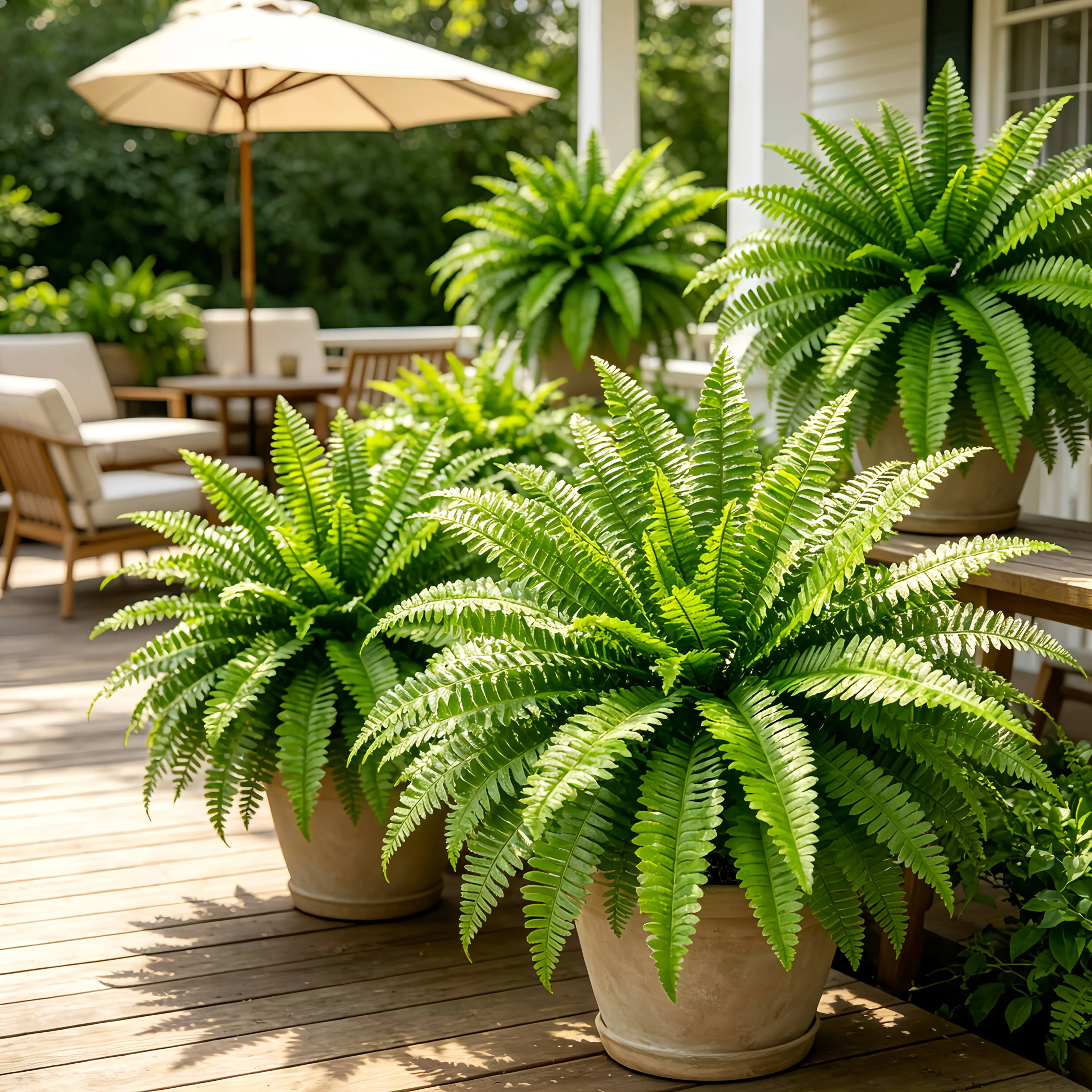 1PC Large Synthetic Boston Fern Decorative Plant, Lush Faux Greenery with Full Layered Leaves, UV-Resistant Fake Flower Decor for Indoor Outdoor Porch Garden, Outdoor Artificial Flowers & Artificial Plants Decor, Faux Greenery Plants, Green Leafy Artifici