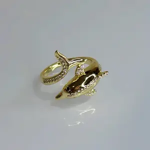 Dolphin Design Ring - 14k Laminated Gold Ring with 3 Layers of Protection, Elegant & Durable Design