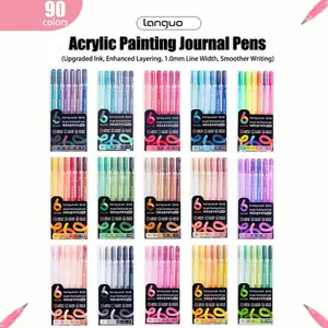 Color Gel Pen Set, Art Marker Pen, 6pcs 1mm Tips, Large Capacity Ink, Ideal for Journals, Cards & DIY Crafts, Perfect for Coloring & Hand-Drawn Artwork