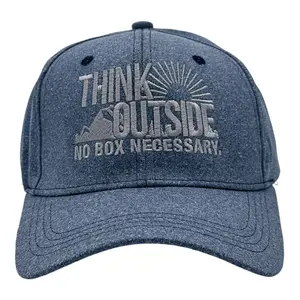 Think Outside Hat Funny Sarcastic Outdoors Novelty Cap Funny Hats Sarcastic  Funny Camping  Novelty Caps for Men Blue - Standard