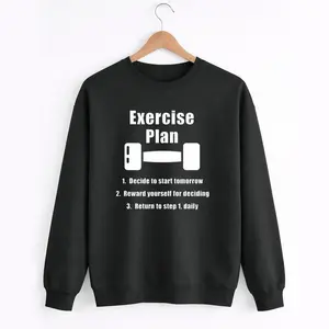 Funny Procrastination Workout Exercise Plan Joke T-Shirt 220G