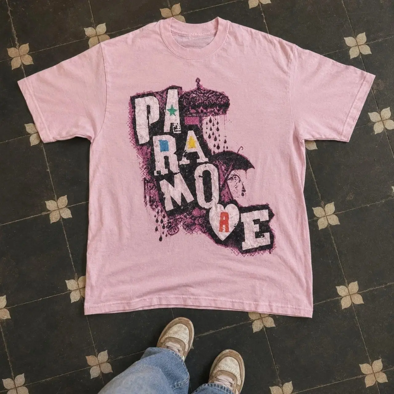Paramore Pink Graphic T-Shirt Vintage Style Alternative Rock Band Tee, Gift For Fan