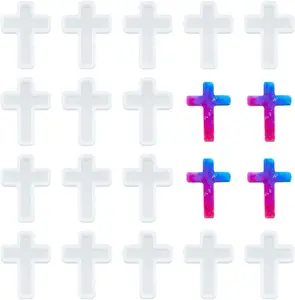 10 count Cross   Molds, 1.5"x1" Epoxy  Molds Crucifix Casting Mold for Necklace Pendant  DIY Craft