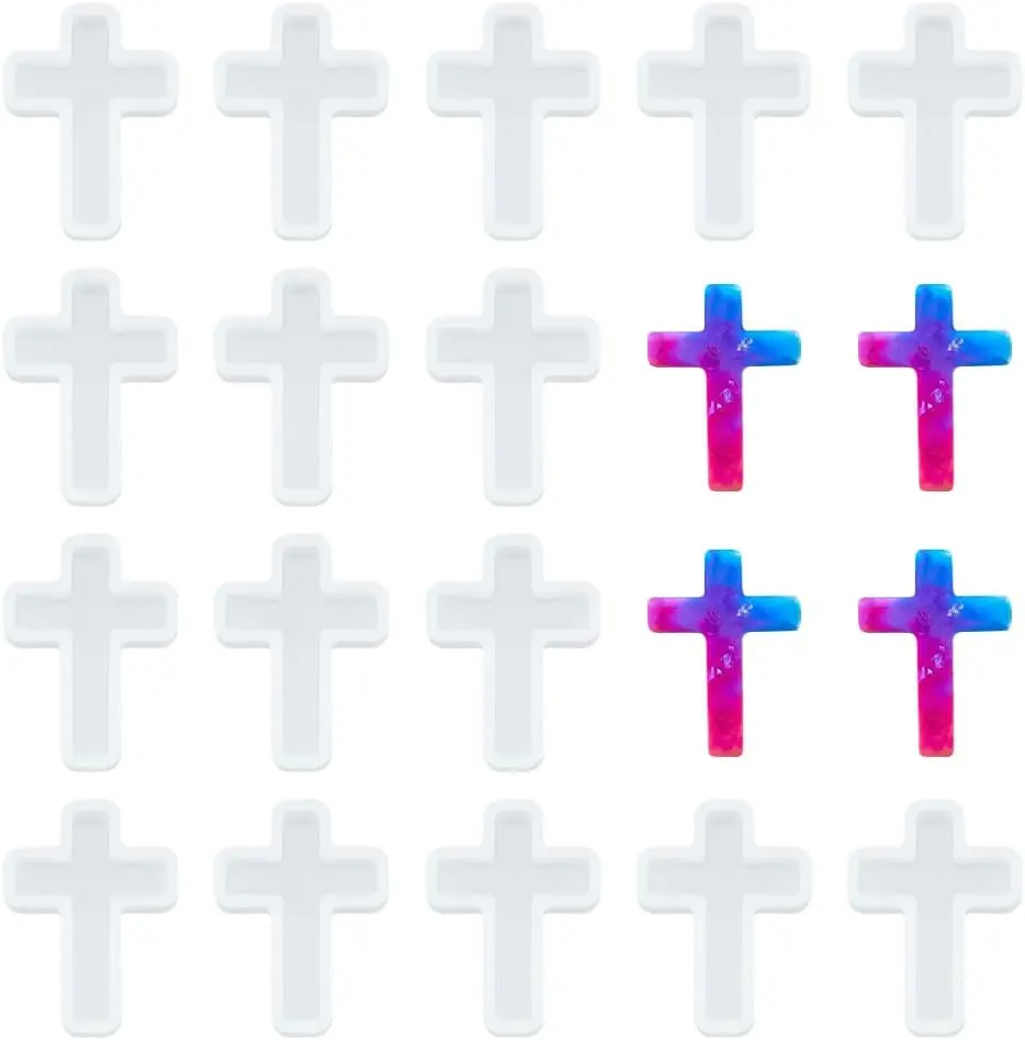 10 count Cross   Molds, 1.5"x1" Epoxy  Molds Crucifix Casting Mold for Necklace Pendant  DIY Craft