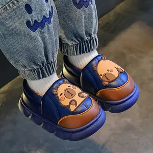 1 Pair of Capybara Kids' Slippers for Autumn and Winter, Boys' Indoor Home Plush Slippers for Girls, Cute Cartoon Slippers, Lightweight Slippers, Soft Slippers, Slippers For Girls, Slippers For Boys