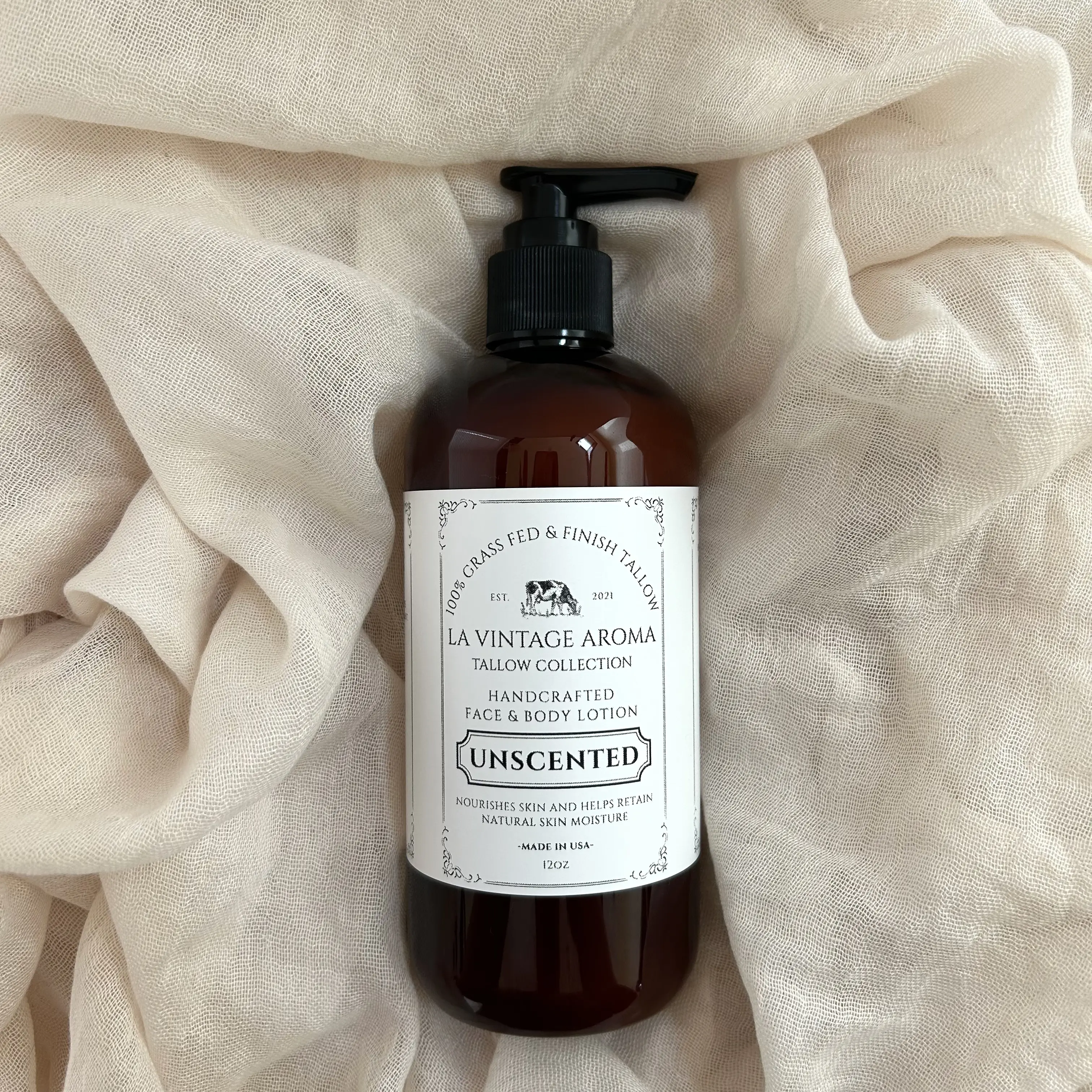 Tallow Face & Body Lotion - Hydrating, Soothing, Face Cream, All Natural, Moisturizing Face & Body Cream, Lightly Scented With Essential Oil