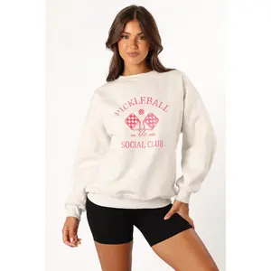 Colette Pickleball Sweatshirt - Heather Grey