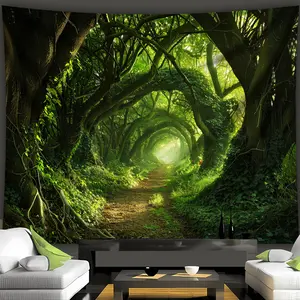 Forest Tapestry Magical Forest Backdrop Fantasy Theme Wall Hanging Photography Background Aesthetic Decor for Living Room Bedroom Indoor Outdoor Home Decoration
