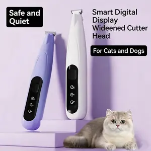 Rechargeable Pet Hair Trimmer Kit, Pet Paw Trimmer, Cordless Quiet Dog Trimmer for Grooming with LED Light, Small Dog Grooming Clippers for Dogs & Cats, Pet Grooming Tool,Waterproof, low noise pet shaver
