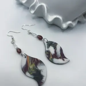 Cipopo Ceramic Elegance Handcrafted Hook Earrings Hypoallergenic Lightweight Unique Textures Finishes for All Day Comfort