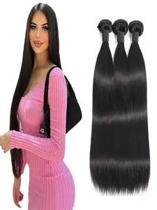 Human Hair Bundle Straight Bundles Natural Black Bundle Human Hair Straight 3 Bundles For Black Women Natural Color Perfect for Everyday Styling
