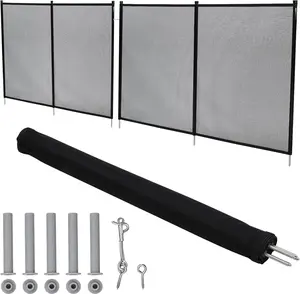 4*12 Ft Removable Safety Pool Fence – Heavy Duty Steel & Aluminum Frame, 340GSM Tear-Resistant Synthetic Fabric PVC Mesh, Weather Resistant, Easy DIY Install, Barrier for Inground/Above Ground Pools, Protects Kids & Pets